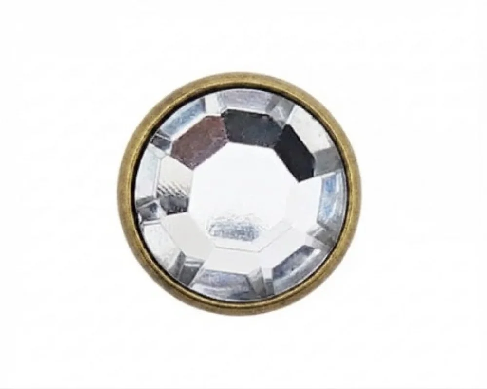 7.5 Mm Prong Snap Button Crystal Cap Part Long - Antik Sarı