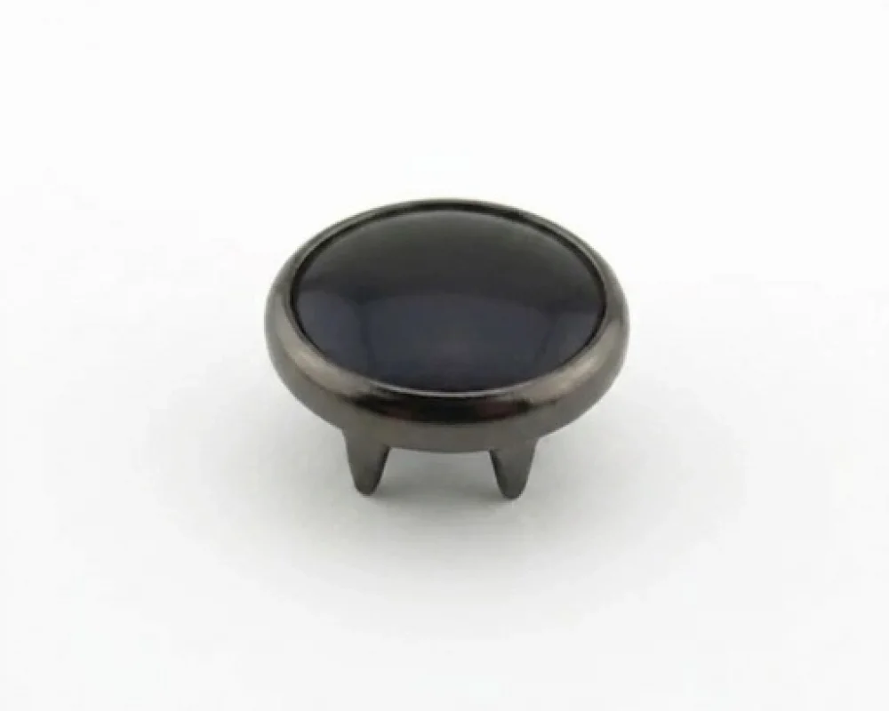9.5 Mm Prong Snap Button Black Pearl Cap Part - Siyah Nikel*