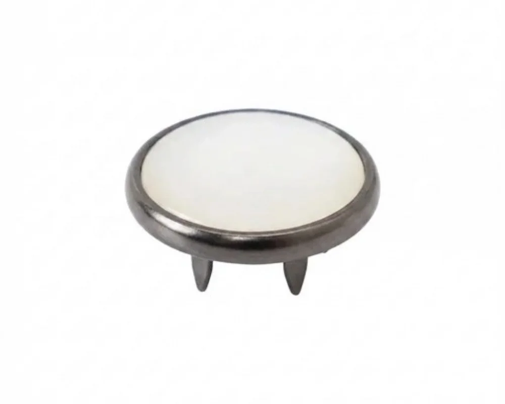 9.5 Mm Prong Snap Button Long White Pearl Cap Part - Siyah Free Nikel