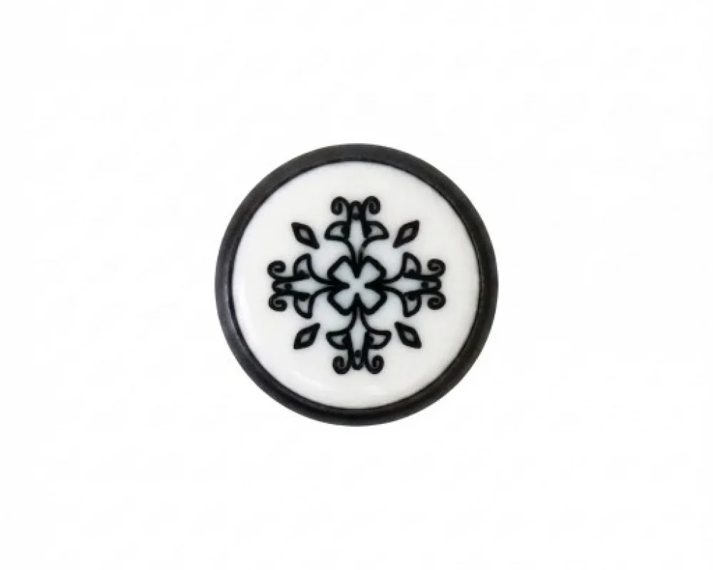 9.5 Mm Prong Snap Button Lasered Pearl Cap Part - Avrupa Siyah Oksit