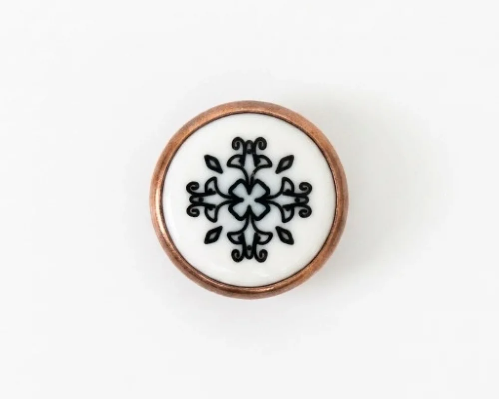 9.5 Mm Prong Snap Button Lasered Pearl Cap Part - Bakır Oksit