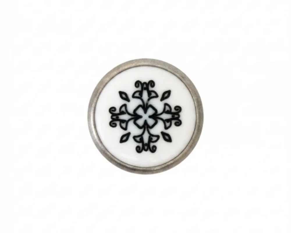 9.5 Mm Prong Snap Button Lasered Pearl Cap Part Long - Kalay Oksit