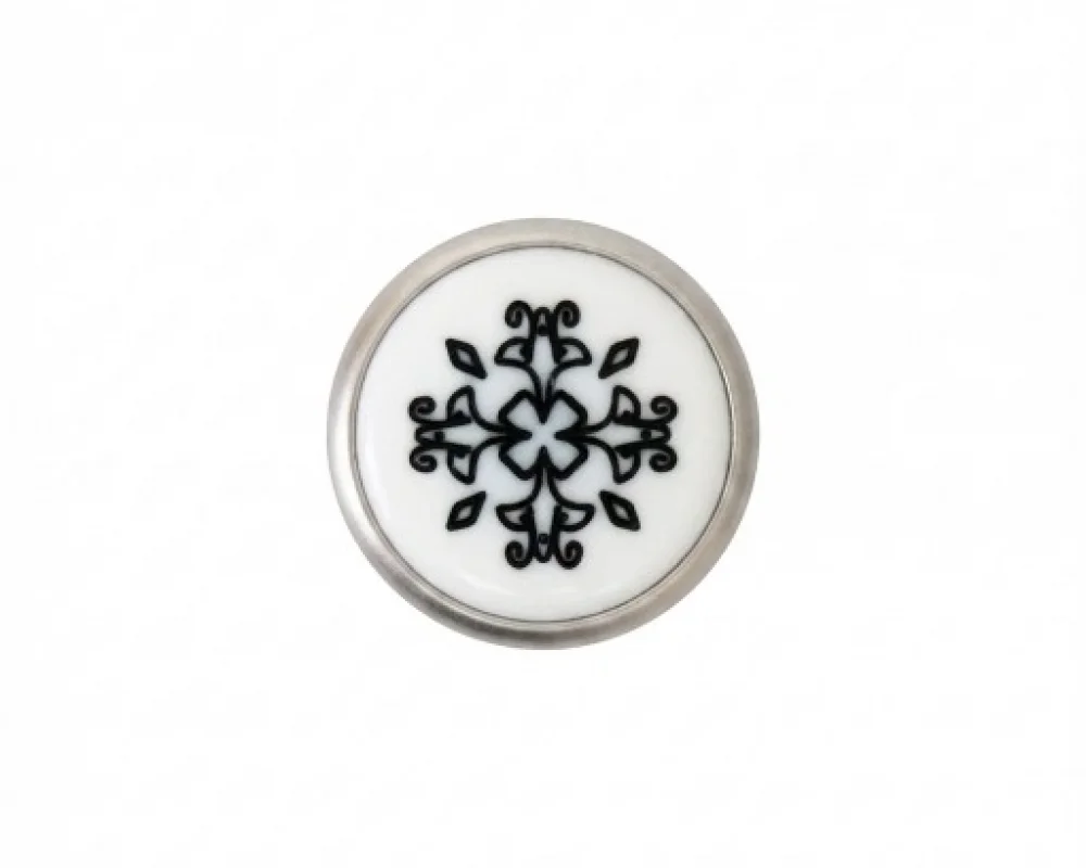 9.5 Mm Prong Snap Button Lasered Pearl Cap Part Long - Mat Free Nikel