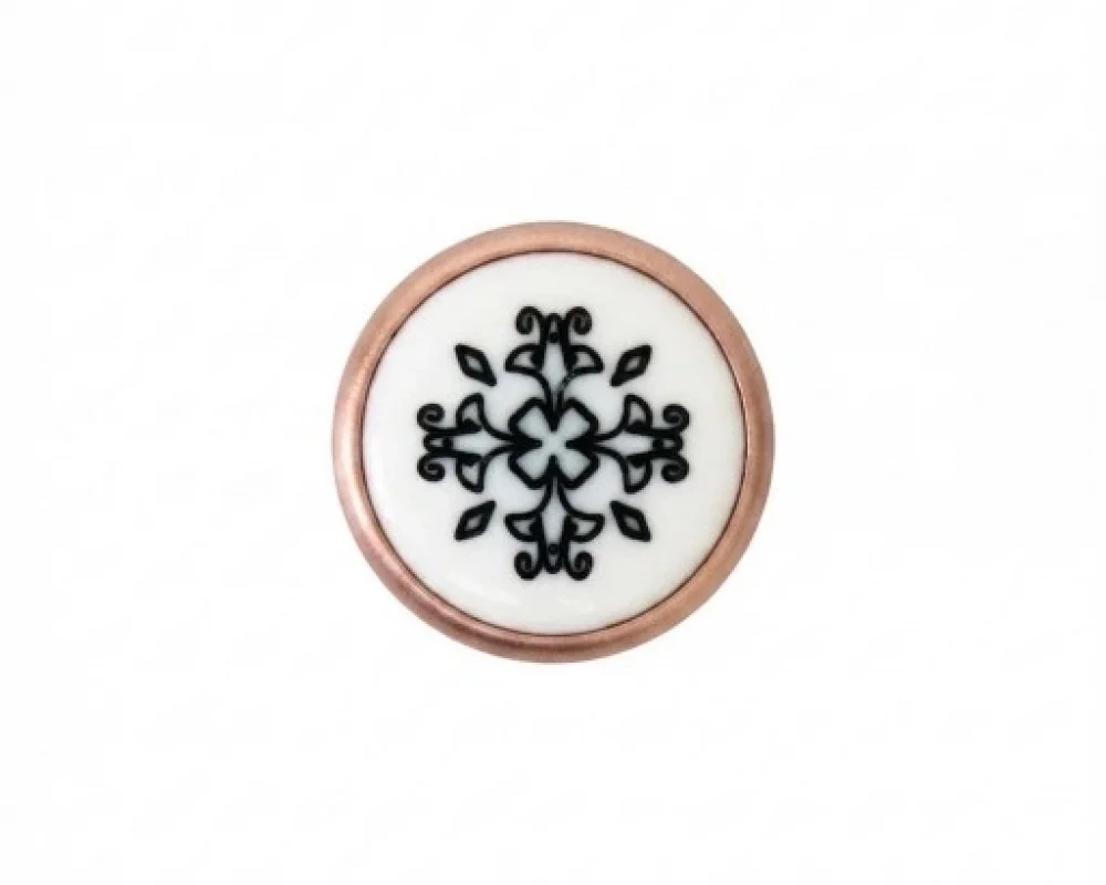 9.5 Mm Prong Snap Button Lasered Pearl Cap Part Long - Bakırlı Kalay