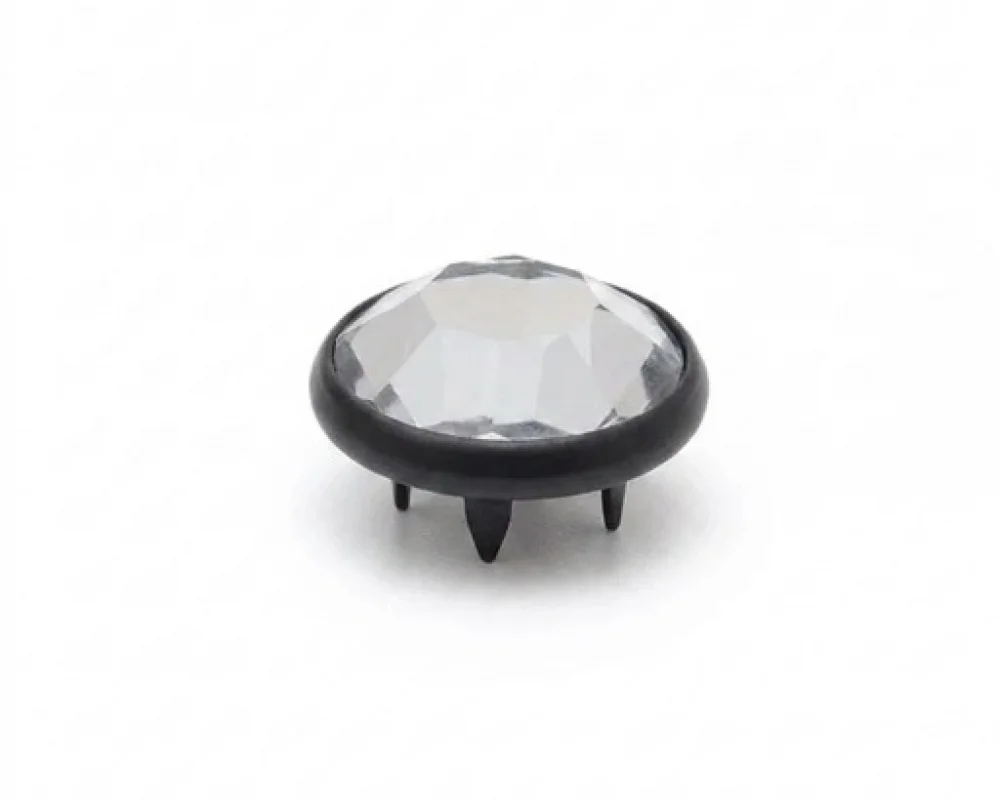 9.5 Mm Prong Snap Button Crystal Cap Part - Avrupa Siyah Oksit