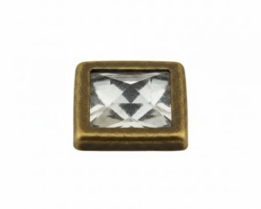 9.5 Mm Kare Taşlı Kafa Parça 9X9 Mm Klikıt Çıtçıt - Antik Sarı