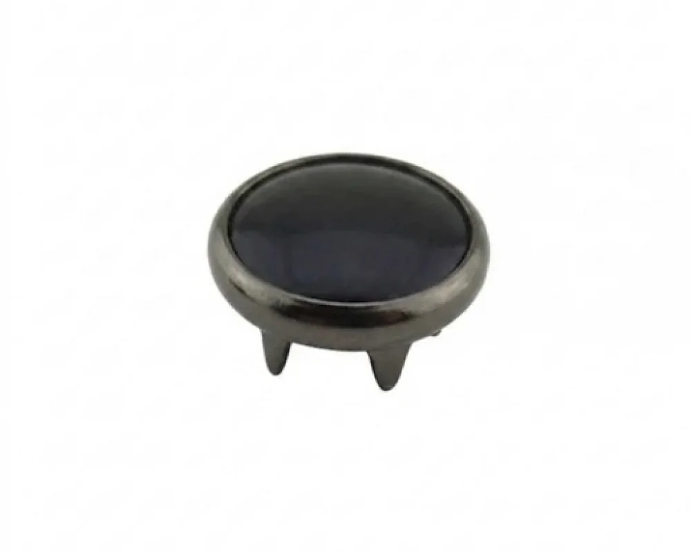 11.5 Mm Prong Snap Button Long Black Pearl Cap Part - Siyah Free Nikel