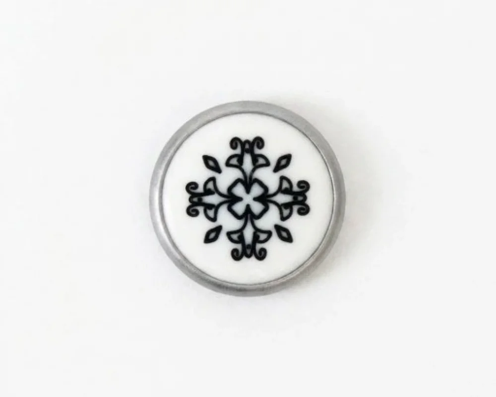 11.5 Mm Tek Prong Snap Button Lasered Pearl Cap Part - Kalay