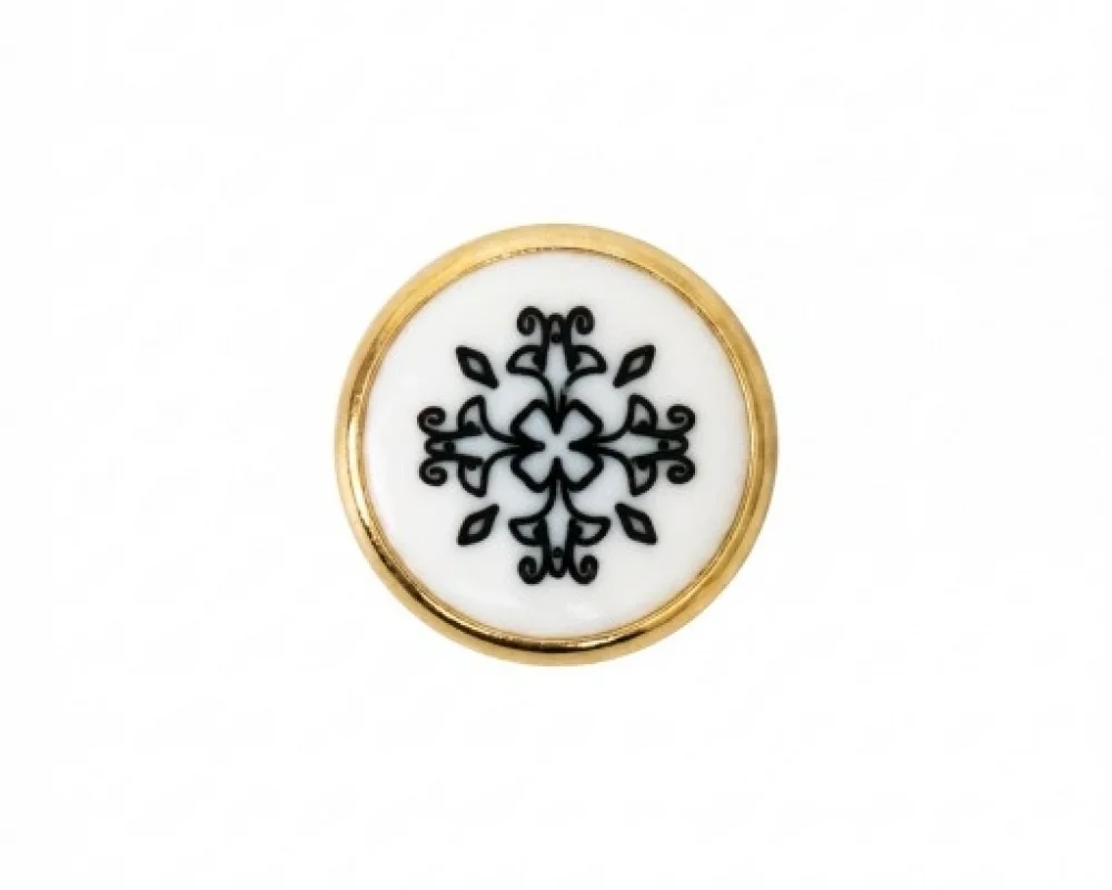 11.5 Mm Tek Prong Snap Button Lasered Pearl Cap Part - Sıcak Sarı Free Nikel