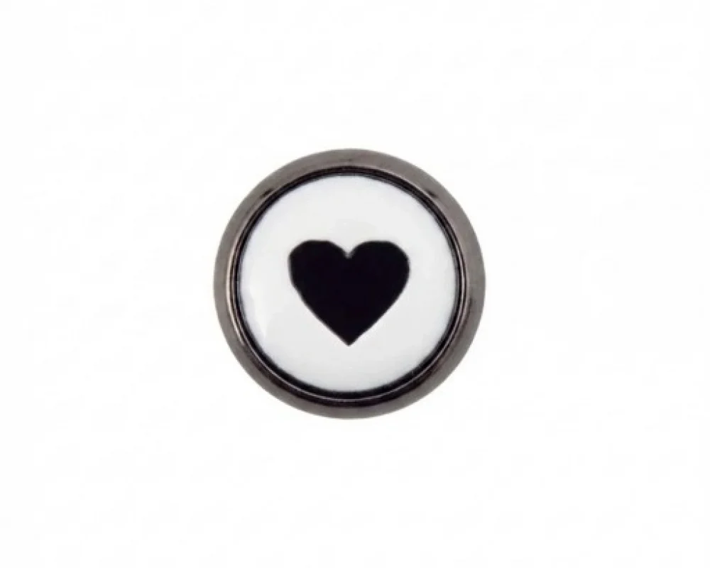 11.5 Mm Çift Kat Prong Snap Button Lasered Pearl Cap Part - Siyah Free Nikel