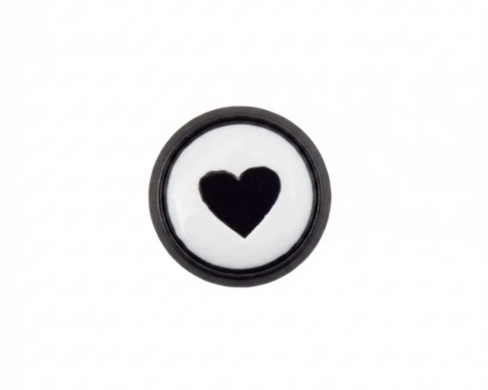 11.5 Mm Çift Kat Prong Snap Button Lasered Pearl Cap Part - Avrupa Siyah Oksit