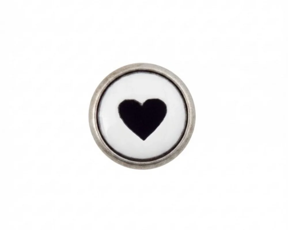 11.5 Mm Çift Kat Prong Snap Button Lasered Pearl Cap Part - Kalay Oksit