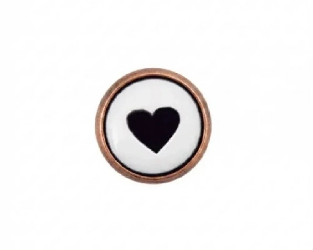 11.5 Mm Çift Kat Prong Snap Button Lasered Pearl Cap Part - Bakır Oksit