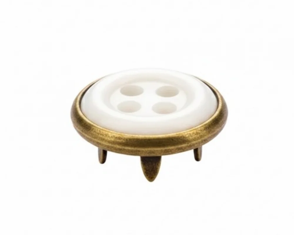 11.5 Mm Prong Snap Button With Button Design Marble Pearl Cap Part - Antik Sarı
