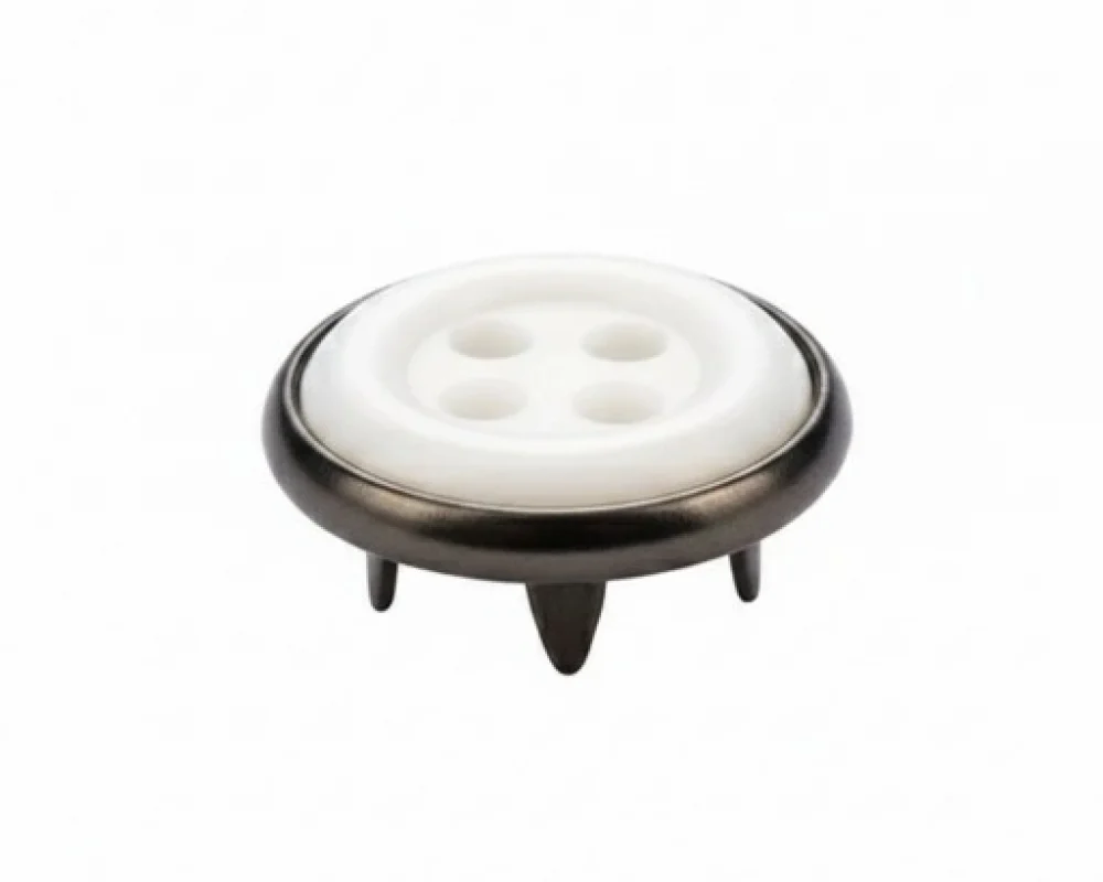 11.5 Mm Prong Snap Button With Button Design Marble Pearl Cap Part - Siyah Free Nikel