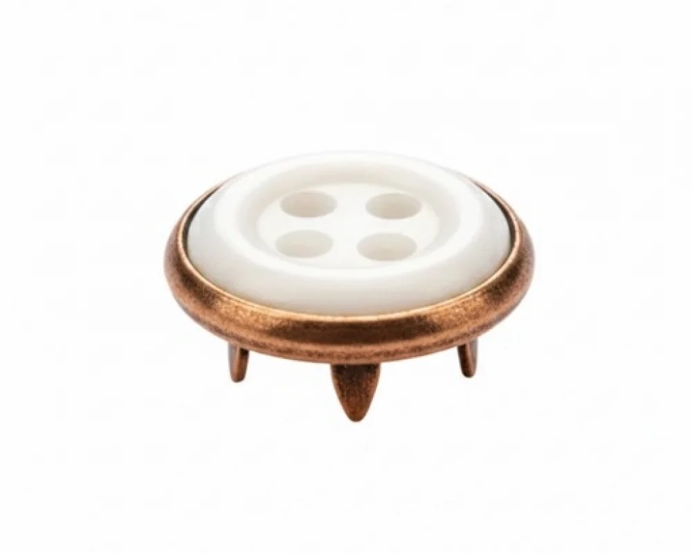 11.5 Mm Prong Snap Button With Button Design Marble Pearl Cap Part Long - Bakır Oksit