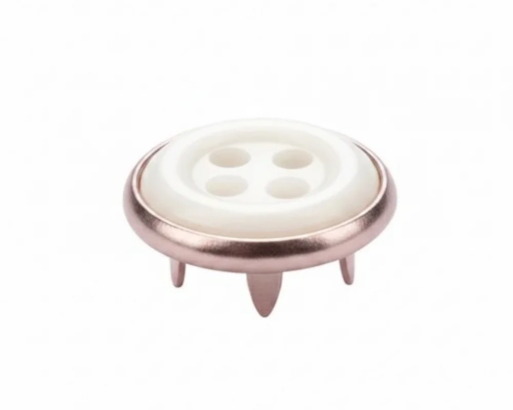 11.5 Mm Prong Snap Button With Button Design Marble Pearl Cap Part Long - Bakırlı Kalay