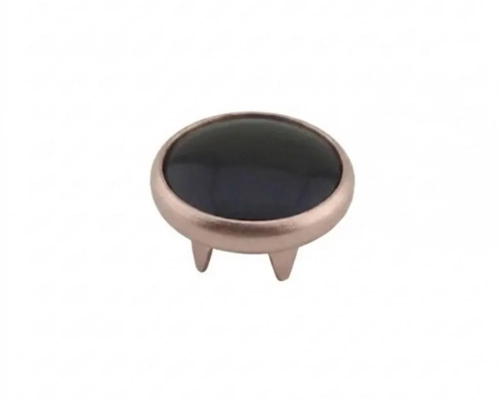 15 Mm Prong Snap Button Black Pearl Cap Part - Bakırlı Kalay