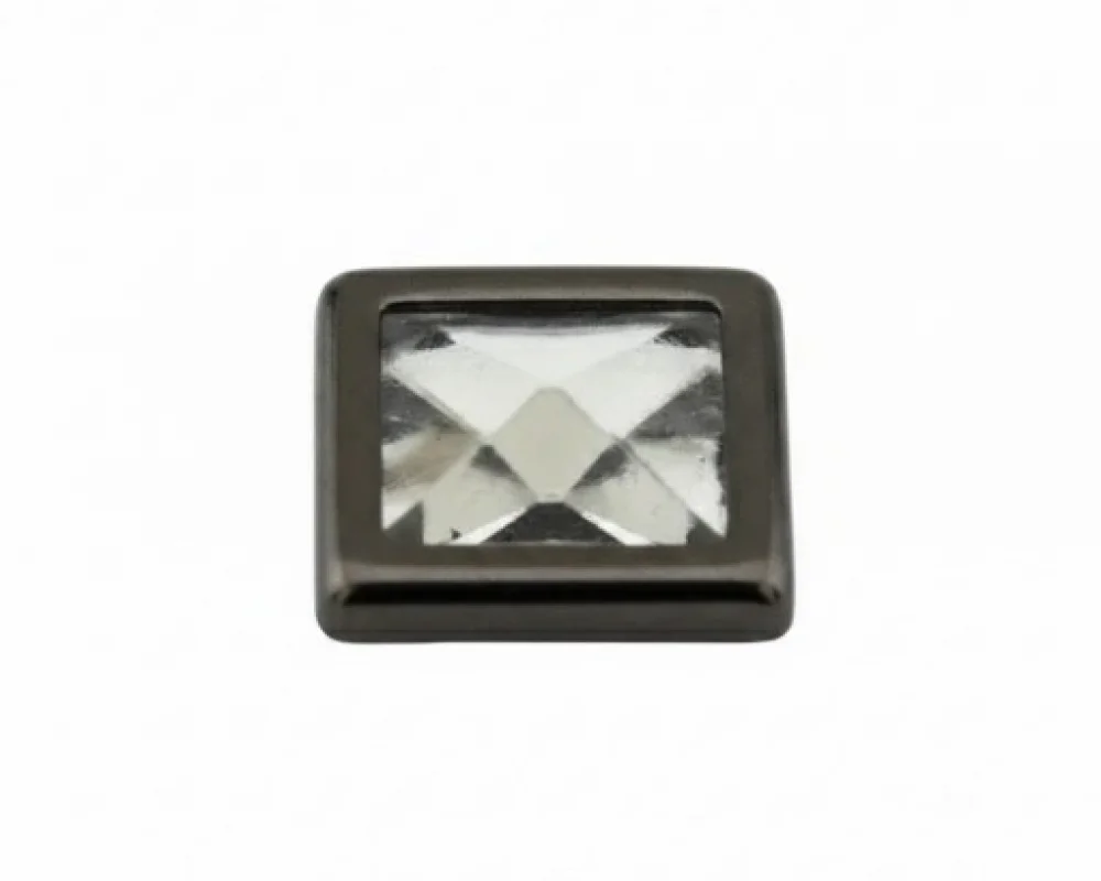 11X11 Mm Prong Snap Button Square Acrylıc Cap - Siyah Free Nikel