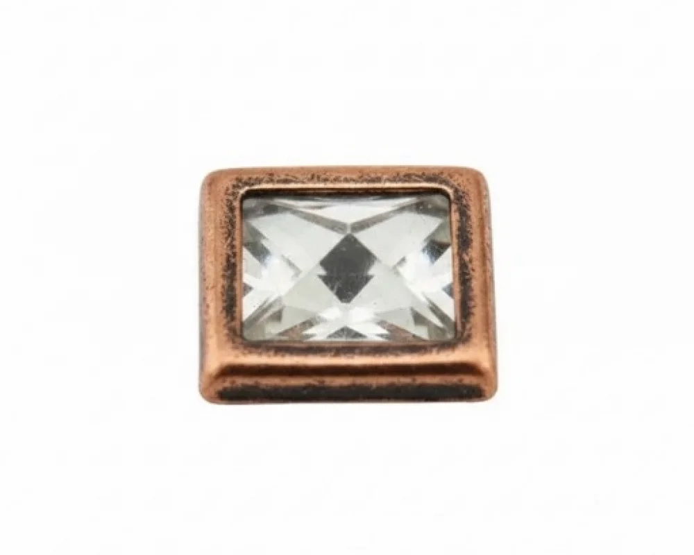 11X11 Mm Prong Snap Button Square Acrylıc Cap - Bakır Oksit