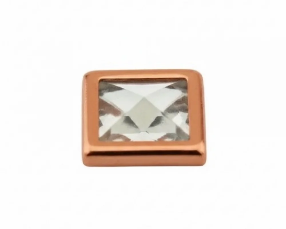 11X11 Mm Prong Snap Button Square Acrylıc Cap - Bakır
