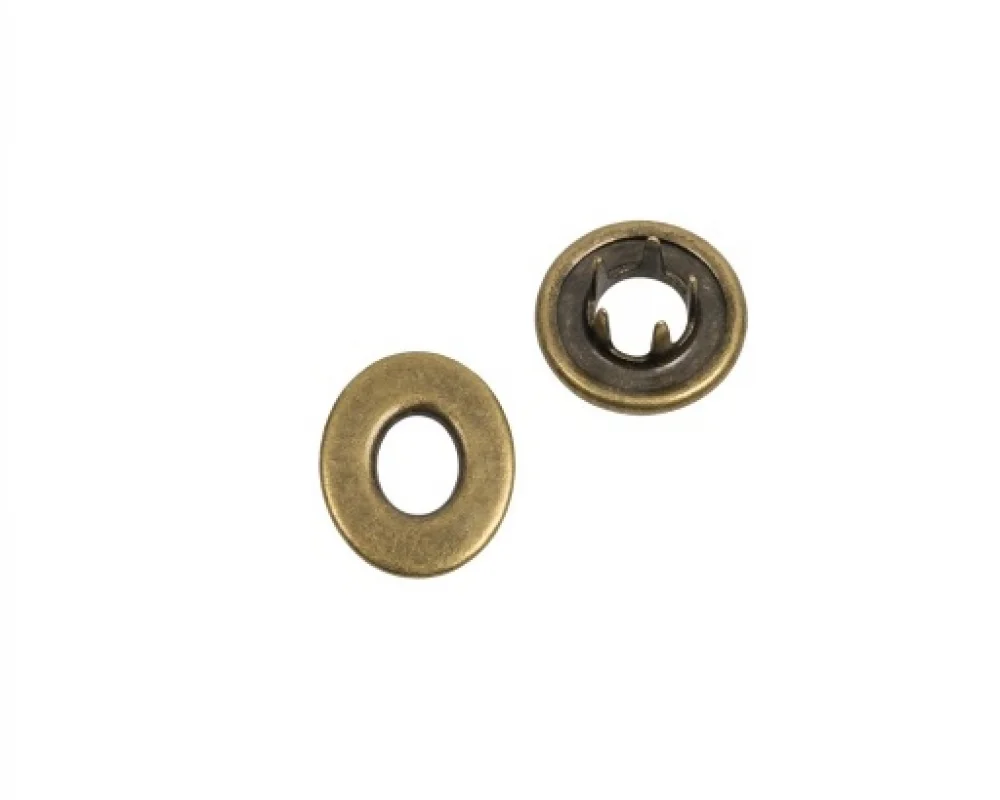 16 Mm Prong Snap Button Hollow Cap Part (10.5 Mm Kesicili) - Antik Sarı