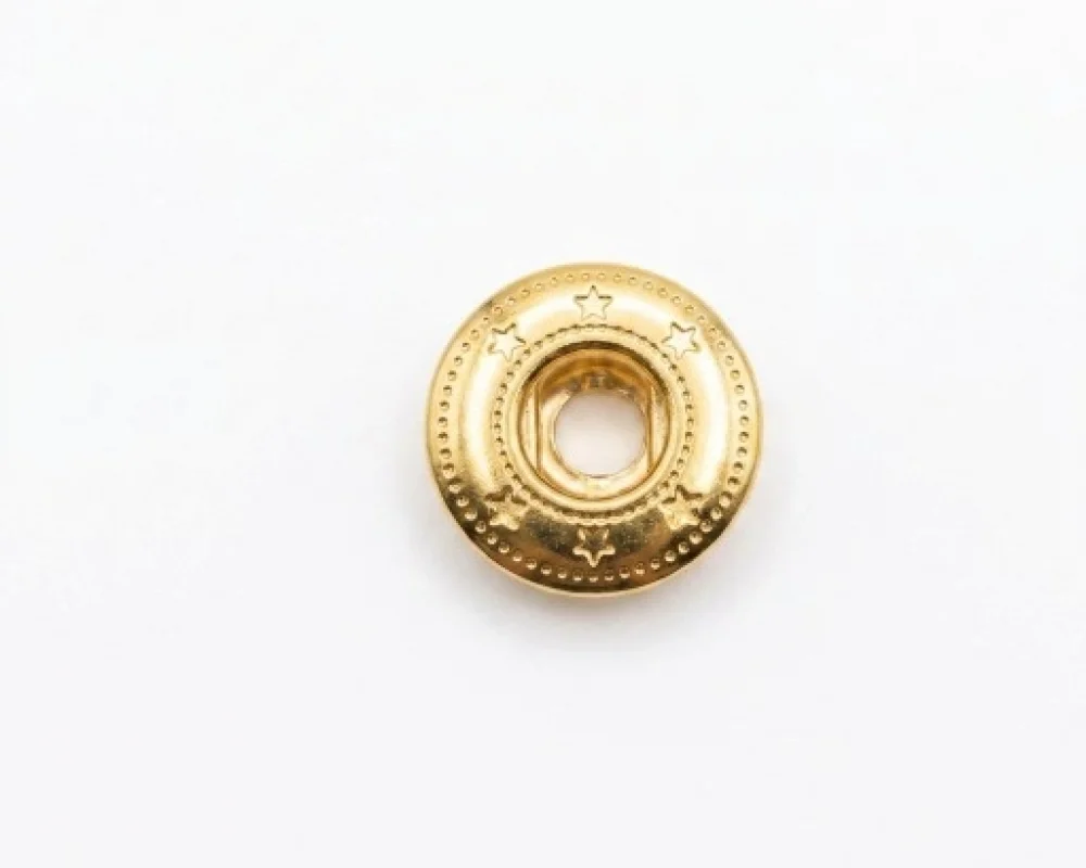 Spring Snap Button Socket Part Standart (Six Star Socket Logo) - Sıcak Sarı Free Nikel