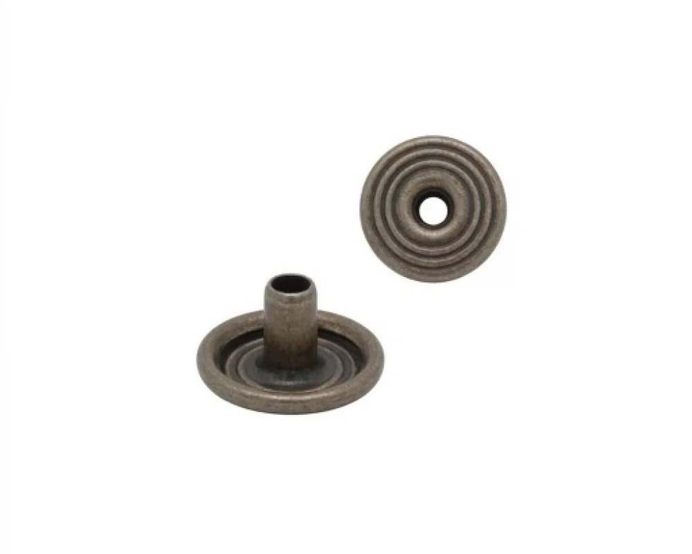 Spring Snap Button Under Three Parts With Self Capped (Round Pattern) - Kalay Oksit