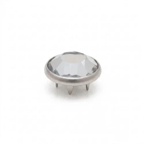 7.5 Mm Prong Snap Button Crystal Cap Part - Mat Free Nikel