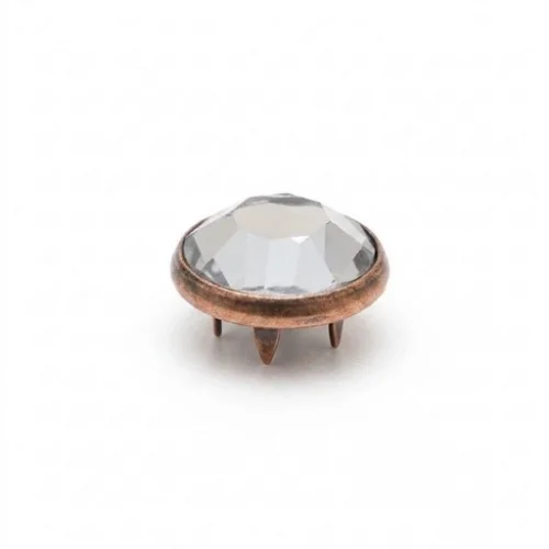 7.5 Mm Prong Snap Button Crystal Cap Part Long - Bakır Oksit