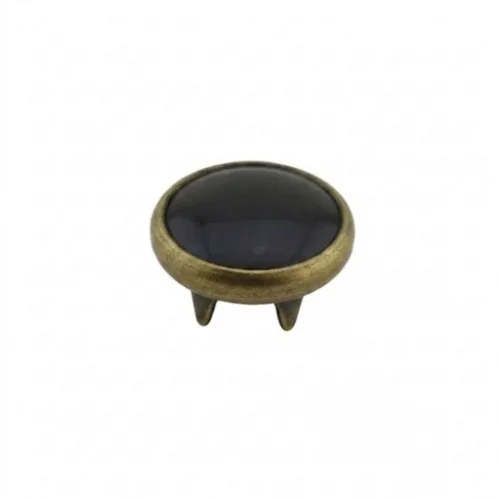 9.5 Mm Prong Snap Button Black Pearl Cap Part - Antik Sarı