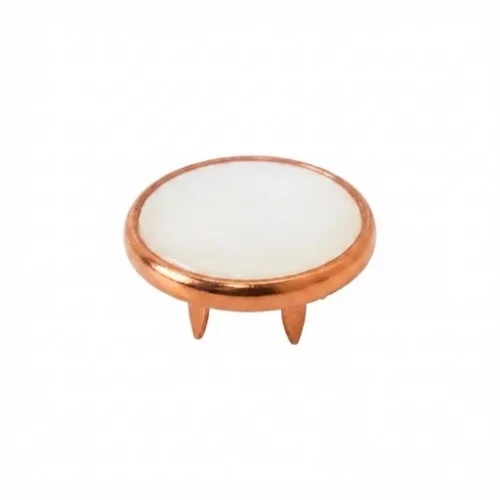 9.5 Mm Prong Snap Button Long White Pearl Cap Part - Bakır