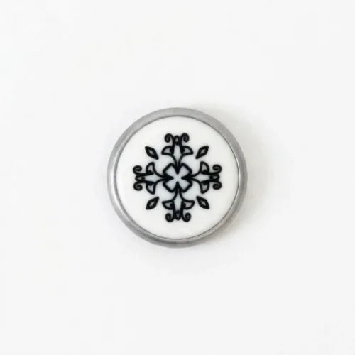 9.5 Mm Prong Snap Button Lasered Pearl Cap Part - Kalay