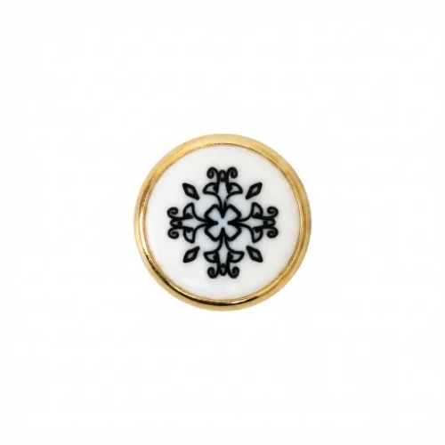 9.5 Mm Prong Snap Button Lasered Pearl Cap Part - Sıcak Sarı Free Nikel