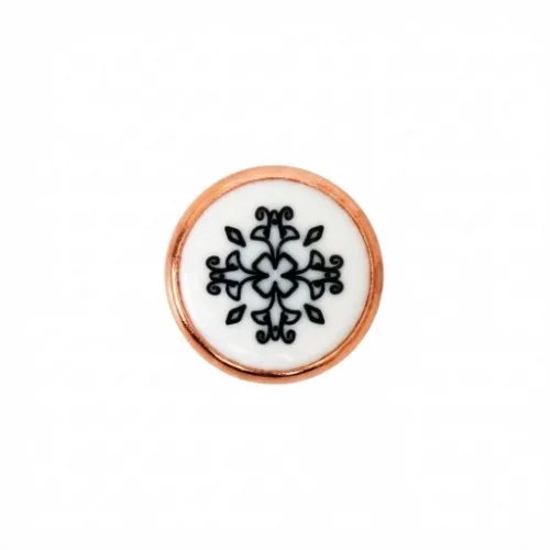 9.5 Mm Prong Snap Button Lasered Pearl Cap Part - Bakır