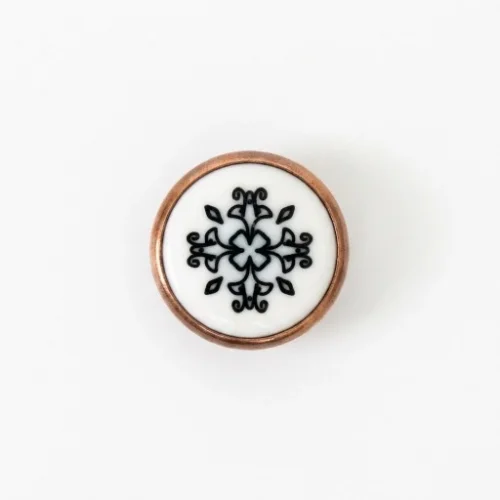 9.5 Mm Prong Snap Button Lasered Pearl Cap Part Long - Bakır Oksit