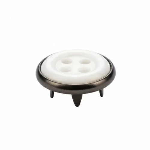 9.5 Mm Prong Snap Button With Button Design Marble Pearl Cap Part Long - Siyah Free Nikel