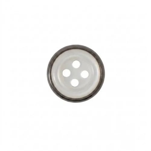 9.5 Mm Prong Snap Button With Button Design Marble Pearl Cap Part Long - Siyah Nikel*