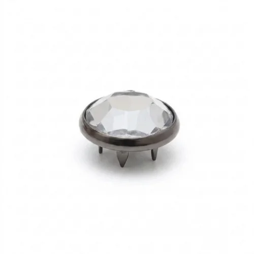 9.5 Mm Prong Snap Button Crystal Cap Part - Siyah Free Nikel
