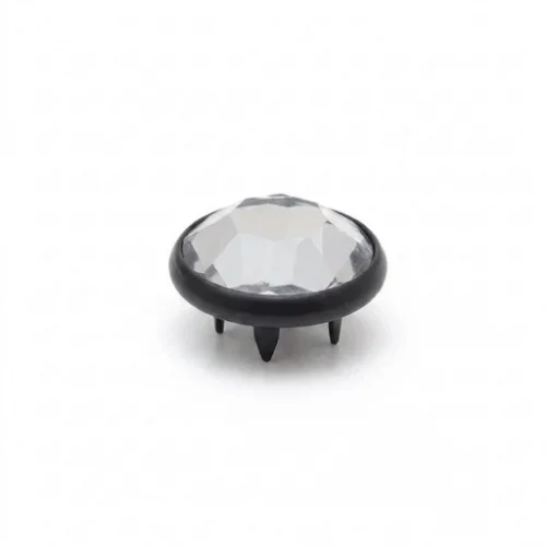 9.5 Mm Prong Snap Button Crystal Cap Part - Avrupa Siyah Oksit