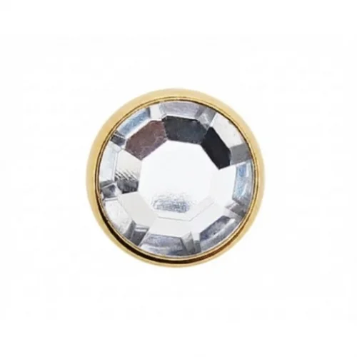 9.5 Mm Prong Snap Button Crystal Cap Part - Sıcak Sarı Free Nikel