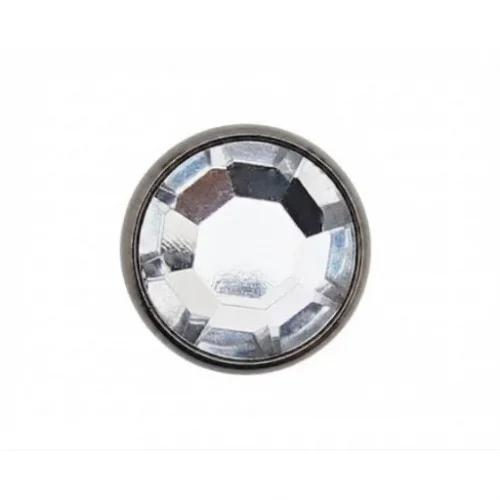 9.5 Mm Prong Snap Button Crystal Cap Part - Siyah Nikel*