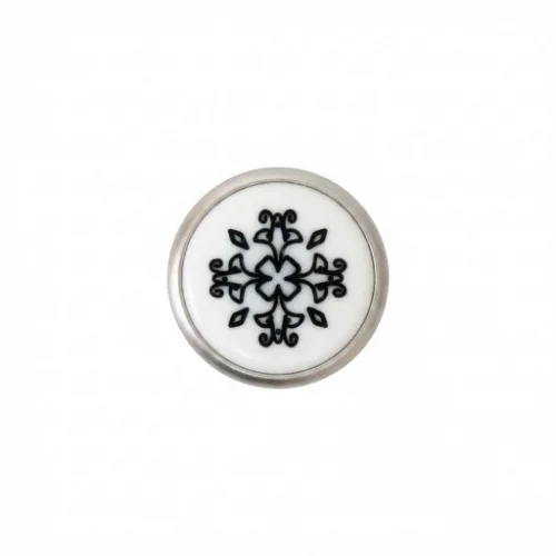 11.5 Mm Tek Prong Snap Button Lasered Pearl Cap Part - Mat Free Nikel