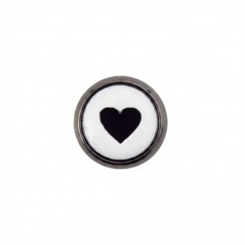 11.5 Mm Çift Kat Prong Snap Button Lasered Pearl Cap Part - Siyah Free Nikel