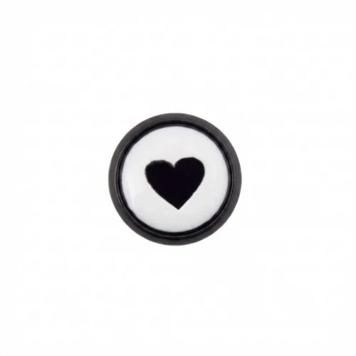 11.5 Mm Çift Kat Prong Snap Button Lasered Pearl Cap Part - Avrupa Siyah Oksit