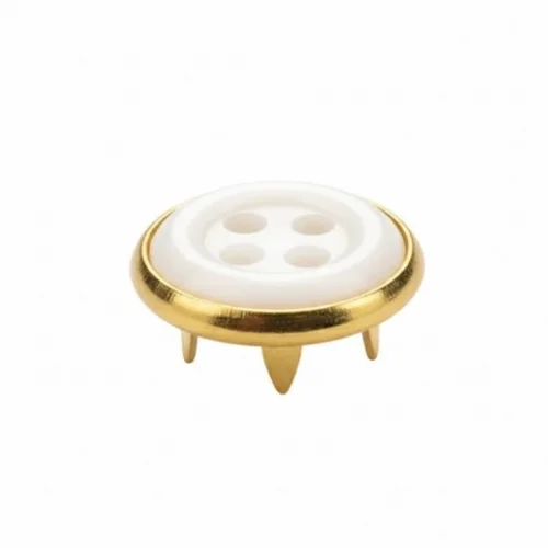 11.5 Mm Prong Snap Button With Button Design Marble Pearl Cap Part - Sıcak Sarı Free Nikel