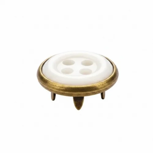 11.5 Mm Prong Snap Button With Button Design Marble Pearl Cap Part Long - Antik Sarı