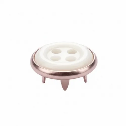11.5 Mm Prong Snap Button With Button Design Marble Pearl Cap Part Long - Bakırlı Kalay