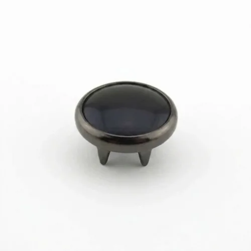 17 Mm Prong Snap Button Black Pearl Cap Part - Siyah Nikel*