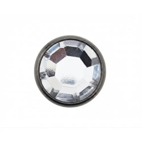 12.5 Mm Prong Snap Button Crystal Cap Part - Siyah Free Nikel